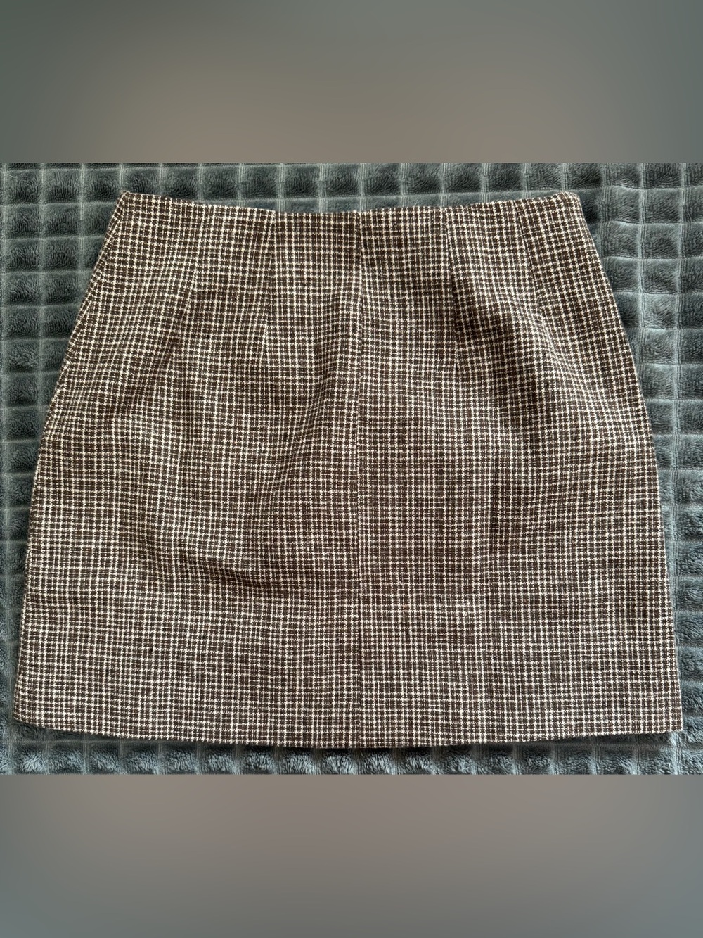 XS Classic Brown Plaid Check Fully Lined Mini Skirt (B3)